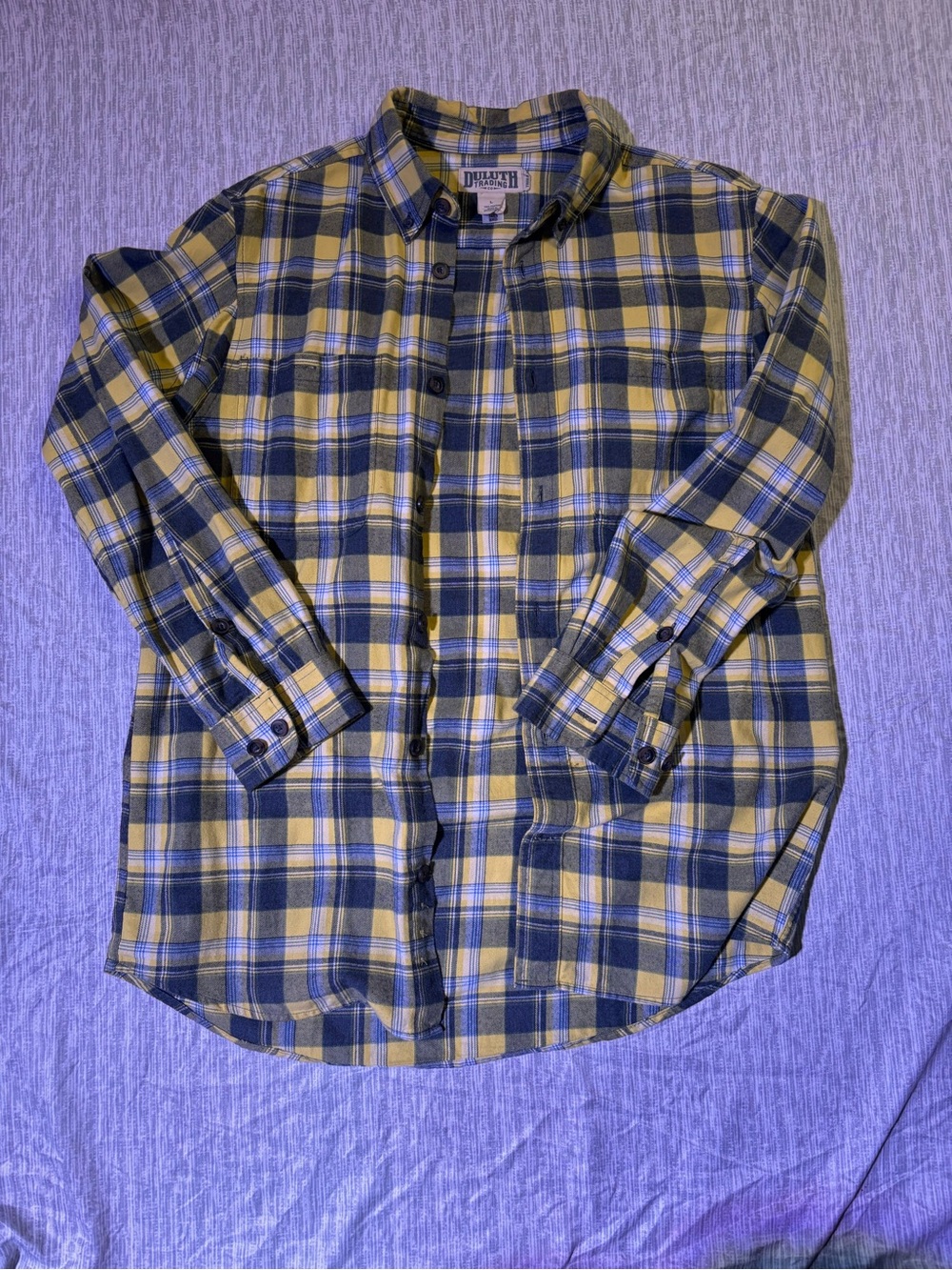 Duluth Trading Men’s Free Swingin’ Flannel Slim Fit Shirt L 64507